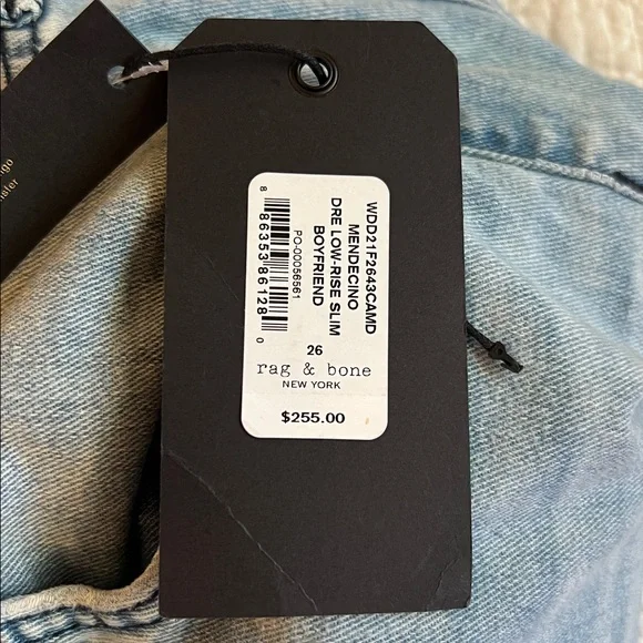 NWT! Rag & Bone JEAN Medecino Dre Low Rise Slim Boyfriend Jeans - 26 - Picture 15 of 16